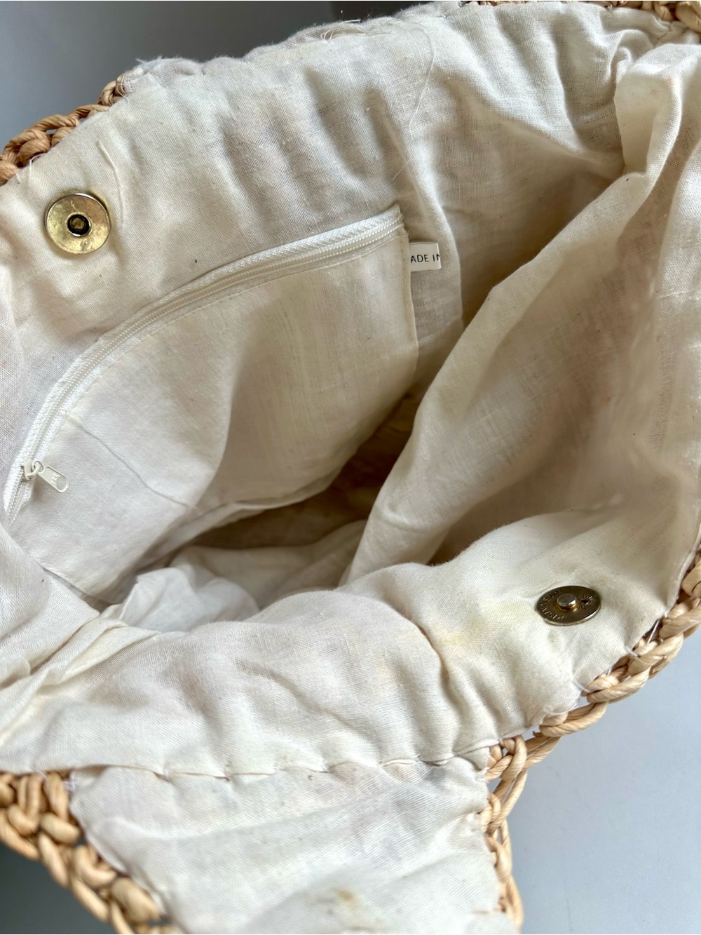 Natural Woven Raffia Straw Tote Bag Boho Beach - Picture 2 of 2